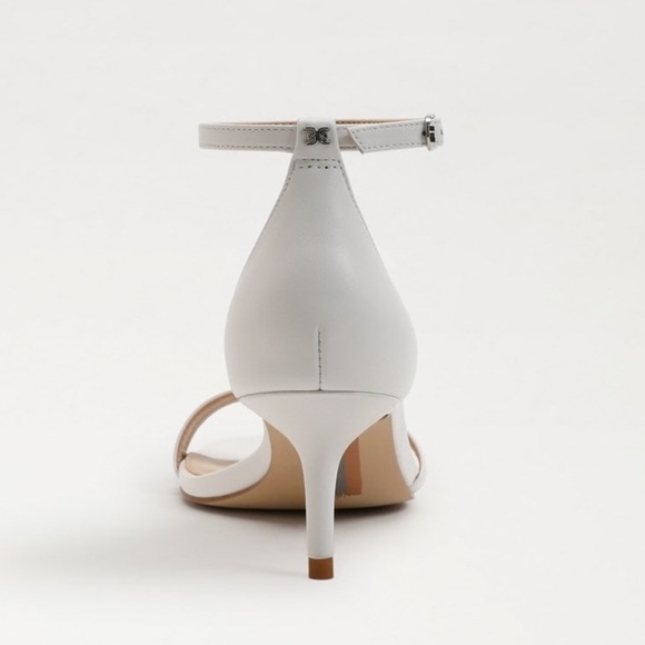 NIB Sam Edelman Peonie Kitten Heel Sandal White Leather Ankle Strap Resort 9.5 - Picture 7 of 17